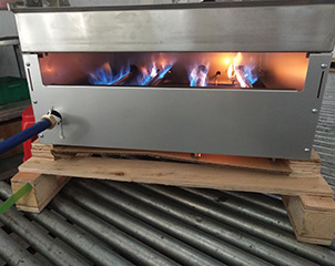 Test de combustion de la plaque de cuisson à hamburger à gaz commercial EGG24S
