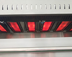 RCM-36L Salamandre à gaz Rebenet 6 brûleurs 36 000 Btu/h Test de combustion